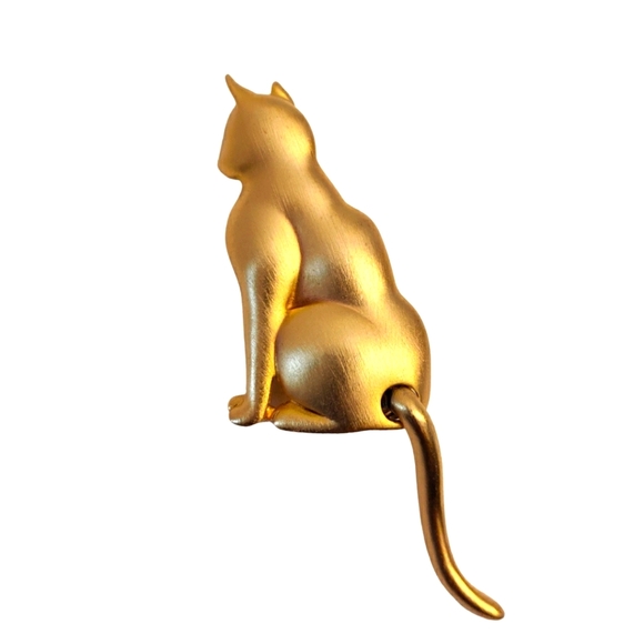 Vintage JJ wigling tail cat 🐈 brooch pin - Picture 2 of 10